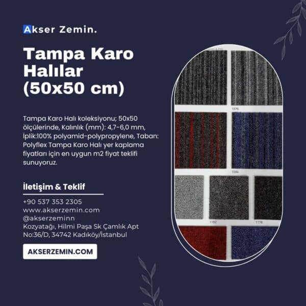 Tampa Karo Halılar (50×50 Cm) Tampa Karo Halılar (50x50 mm halı)
